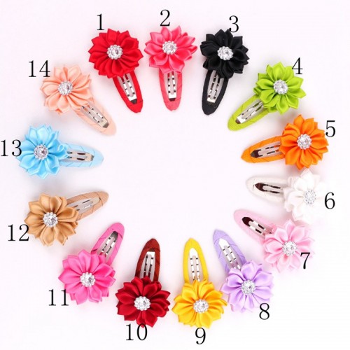 10PCS colorful flower barrette headdress for kids baby toddlers  stage performance children hair accessories Small flower hair BB clip fabric hair clip cute princess clip jewelry
