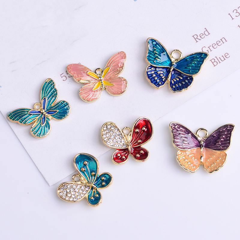10pcs Handmade Necklace DIY Jewelry accessories butterfly earrings bracelet necklace pendant diy accessories hanfu clothing tie-in decoration materials
