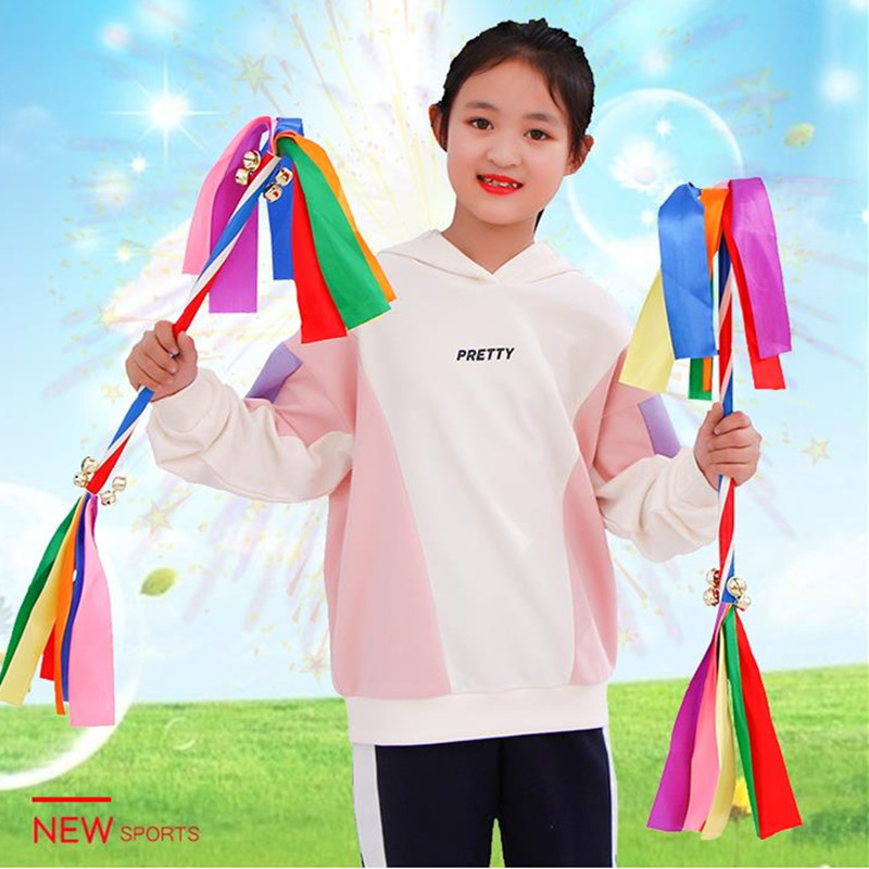 20cm kids Flower stick dance props cheerleading color bar bell ringing stick Gymnastics and dancing equipment for children sports games