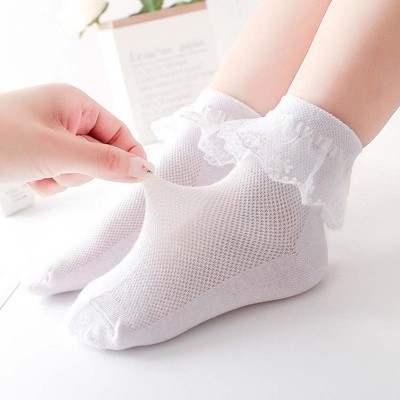 2pairs Children's kids white lace ballroom latin competition dance socks for girls Latin ballet competition performance singers choir lace princess socks
