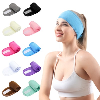 2PCS Sweat absorb headband for women girls Wash Face Makeup Remover Headband Sports  fitness Yoga Terry Cloth Sports hiphop aerobic exercises dance Hairband