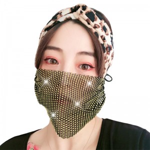 3pcs Adult reusable face masks glitter bling mesh sexy fashion women night club photos mouth masks for party performance 