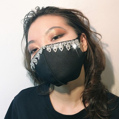 3pcs fashion rhinestones Reusable face masks for unisex party night club stage performing photos shooting face masks 