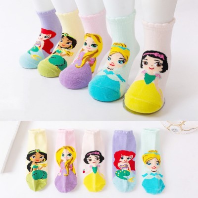 5 pairs Children's princess stage performance cartoon colorful socks cute cartoon princess girls children cartoon cotton socks
