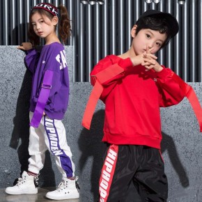 Children clothing autumn and winter new children hip-hop street dance performance suit set children hip-hop clothing trendy brand clothing