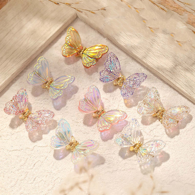 5pcs Nail Butterfly beauty nail art Ornaments Symphony Sequin Spring Bow Fairy Fashion Nail Decoration Rhinestone