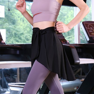 Athletic aerobics latin ballet dance wrap skirts for women girls yoga fitness skirt Tie hip scarf Dancing aprons Gyms running hip covering skirts one size