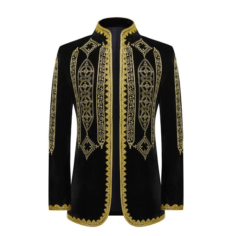 slim fit dress slacks Black Gold Fashion Wedding Dress Suit Jacket and Trousers for Men –  GeraldBlack.com
