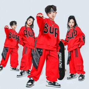 Children Street costumes jazz Dance Hiphop gogo dancers outfits for boys girls  Kids Cheerleading Performance uniforms  Opening Ceremony School Games