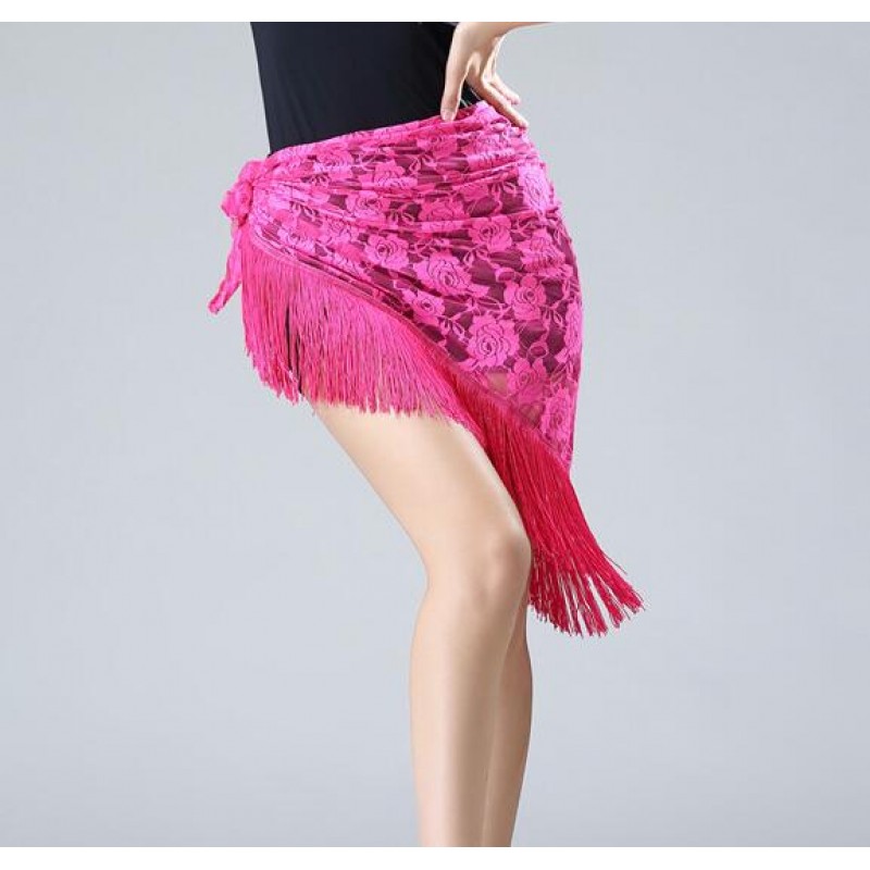 lace latin skirt for women female triangle hip scarf wrap exercises ...