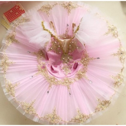 Children's Little Swan Ballet Dance dresses Costume ballerina pink white  Professional Swan Lake Ballet TUTU Skirts