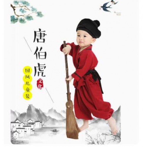 Children ancient chinese hanfu  for boys girls drama photography three characters Confucius student cosplay dresses costumes