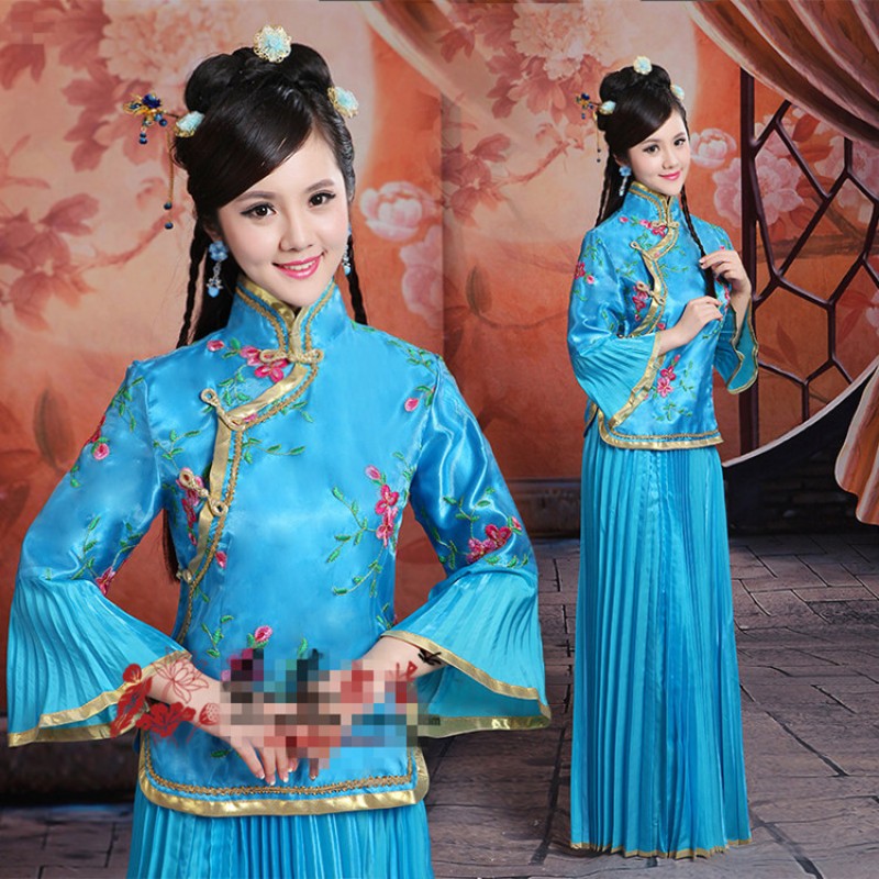 Women\'s Chinese ancient folk dance dresses princesses fairy drama ...