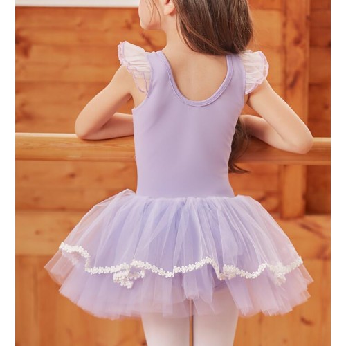 Girls  children Pink tutu skirt ballet dance costumes Children cotton stage performance birthday party dance  princess dresses