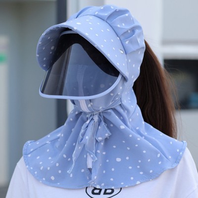 adult Anti-spray saliva outdoor protective cap with full face cover dust  UV proof sunscreen riding protection cap for women