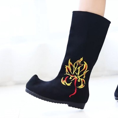 Ancient ancient embroidery hanfu drama Fairy princess Hanfu Boots for women  embroidered shoes ancient troops photography boots side zippers