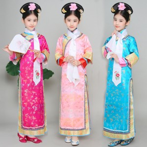 ancient  chinese traditional folk dance costumes children girls opera  drama kids dynasty ming tang han hanfu dress girls child costume