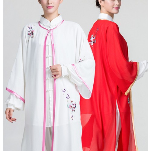 Ancient rhyme Chinese Taichi shawl for women and men single-piece Chinese kungfu coat female Chinese style Taijiquan competition performance out cape