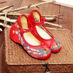 Baby Hanfu clothing shoes Chinese style retro girls show phoenix embroidered shoes casual princess fairy performance shoes