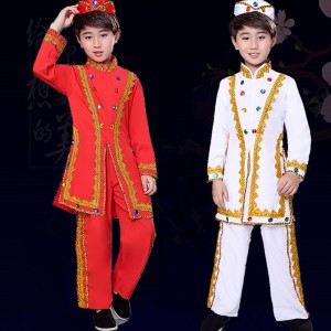 Boy chinese folk dance costumes xinjiang minority dance costumes india dance costumes