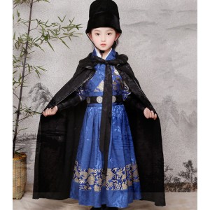 Boy chinese folk dance cosumes stage china ancient traditional  stage performance drama knight warrior swordsmen cosplay robes