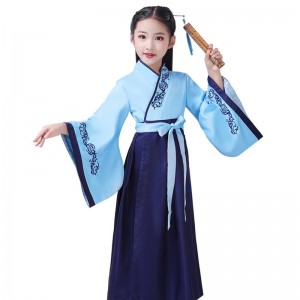 Boys girls chinese hanfu children stage performance chorus confucius shool competition reading  cosplay dresses
