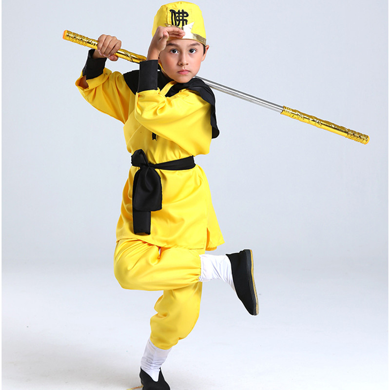 Boys Xi You JI Wu kong Monkey King film drama Cosplay costume Monkey King  performance Costumes for kids - Content : Coat and pants and hat