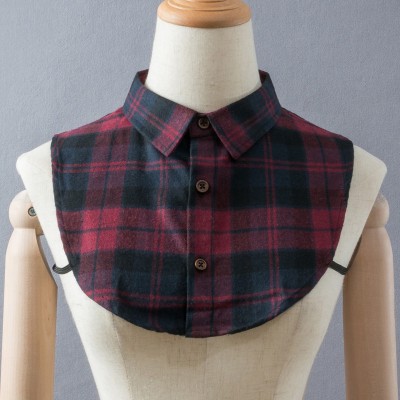 Children baby girls boys plaid fake collar baby cotton  half shirt collar detachable collar Korean version of the plaid dickey collar for boy