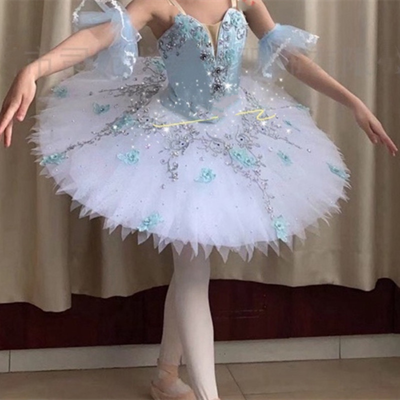 Children Blue white tutu skirts professional ballerina Sleeping Beauty Performance Costume Swan Lake ballet Performance Costume