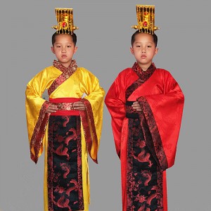 Children Boys chinese traditional folk costumes hanfu warrior swordsman performance clothes Qin han tang dynasty prince Emperor Qin Shi Huang cosplay robes