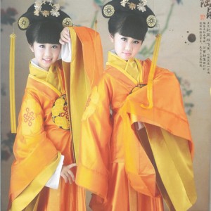Children Chinese ancient traditional stage performance costumes outfits tang dynasty princess photography drama cosplay dress robes