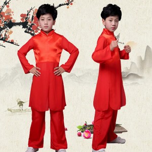 Children chinese folk dance costumes ancient traditional wushu martial kungfu stage performance practice costumes clothes