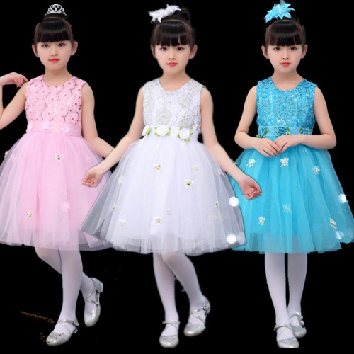 Children flower girls jazz princess ballet dress discount modern dance stage performance costumes dress