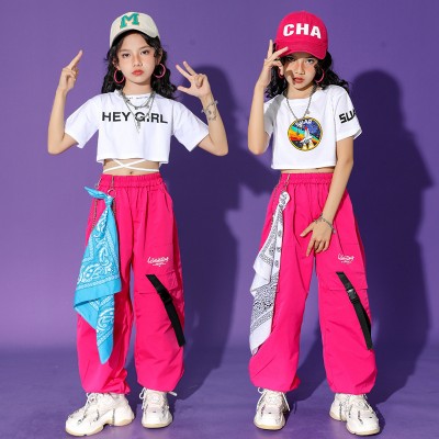 Children girls singers rapper hip-hop clothing girls jazz dance hip hop suit costumes Girls boys hiphop street  jazz dance outfits for kids