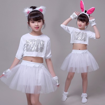 Children halloween christmas party cartoon rabbit cat animal cosplay costumes stage performance bunny performance costumes