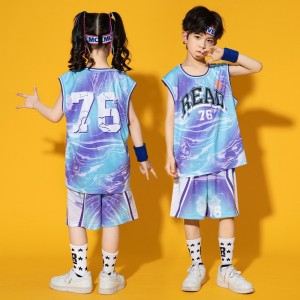 Children Hiphop street dance outfits basketball rugby uniforms Cheerleading costumes Boys and girls sports quick-drying suits Children's basketball game training jerseys