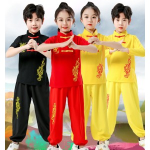 Children  martial arts costumes Girls Boys wushu Performance clothes Chinese Tai Chi Kungfu competition training suit for kids