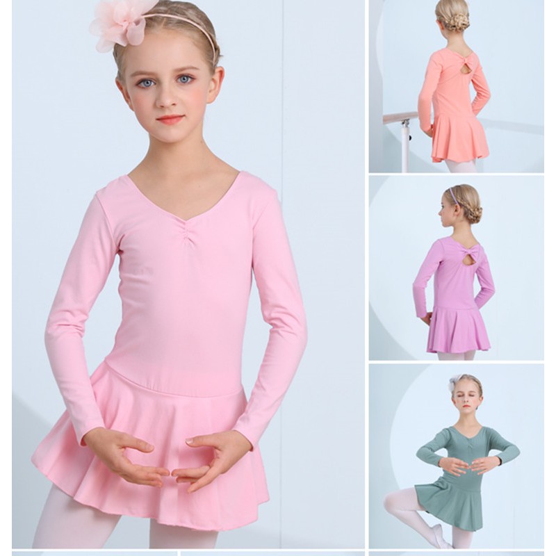 Children pink blue ballet dance dress kids ballet exercises practice outfits for children ballet skirts Gym suit