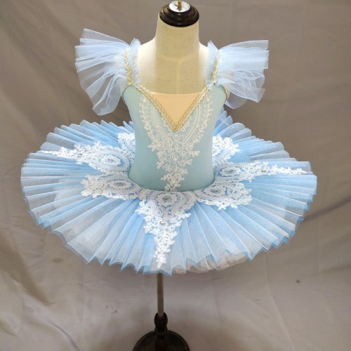 Children Pink blue tutu ballerina ballet dance dresses princess dress birthday party performance costume Little Swan lake Tutu