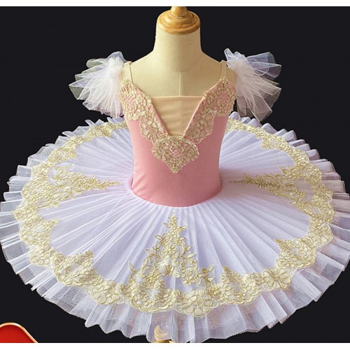 Children pink blue white tutu skirts Girls professional swan lake ballet dance dresses toddler classical ballet dance costumes