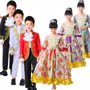 Children Russian folk dance costumes European-style court boy earl prince girl princess performance dress chorus outfits