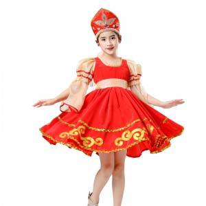 Children Russian performance dresses exotic folk dance costumes girls European court cosplay dresses film and television performance costumes