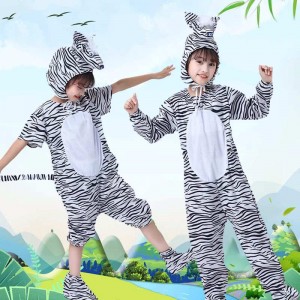 Children Toddlers Halloween anime drama cosplay zebra performance costumes picture book plays little zebra story stage performance  animal clothes for kids girls