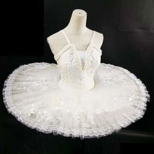 Children tutu skirt white little swan dance costume Infant girl suspender ballerina ballet dance princess dress performance costume