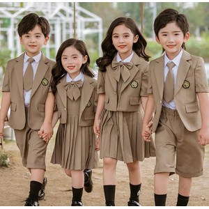 Children's English short sleeve suit 3-piece kindergarten uniform primary school uniform