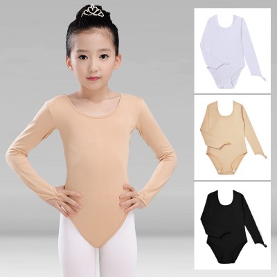 Children's Latin ballroom ballet dance invisible warm bodysuits toddlers long-sleeved skating warm bottoming clothes Skin-colored exercise one-piece suit invisible underwear for baby