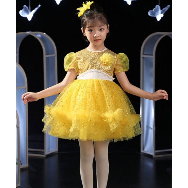 Sunny Splendor: Bright Yellow Poncho-Style Gown for Girls – Lagorii Kids