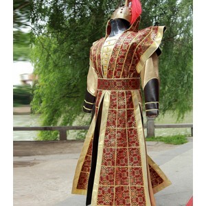Chinese Ancient soldier hanfu general warrior swordsmen cosplay costumes for men's  armor drama performance flower magnolia costume 