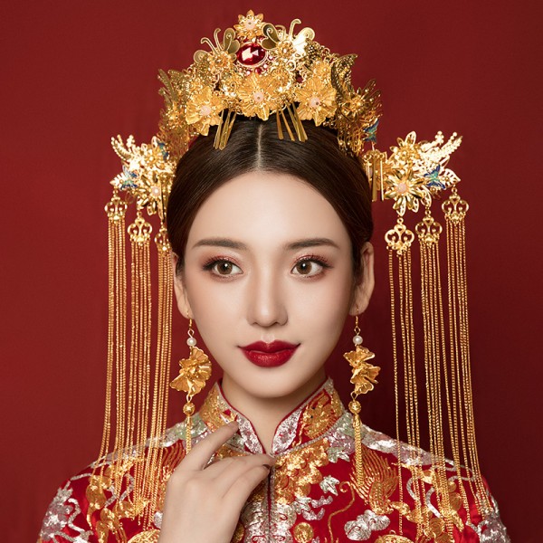 Chinese Ancient Traditional Empress Queen Princess Cosplay Hair Accessories Chinese Wedding Bridal Drama Photos Cosplay Phoenix Headdress