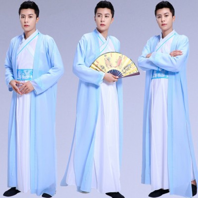 Chinese ancient traditional hanfu for men's warrior swordsmen costumes male heroes knights talented scholars elegant robes